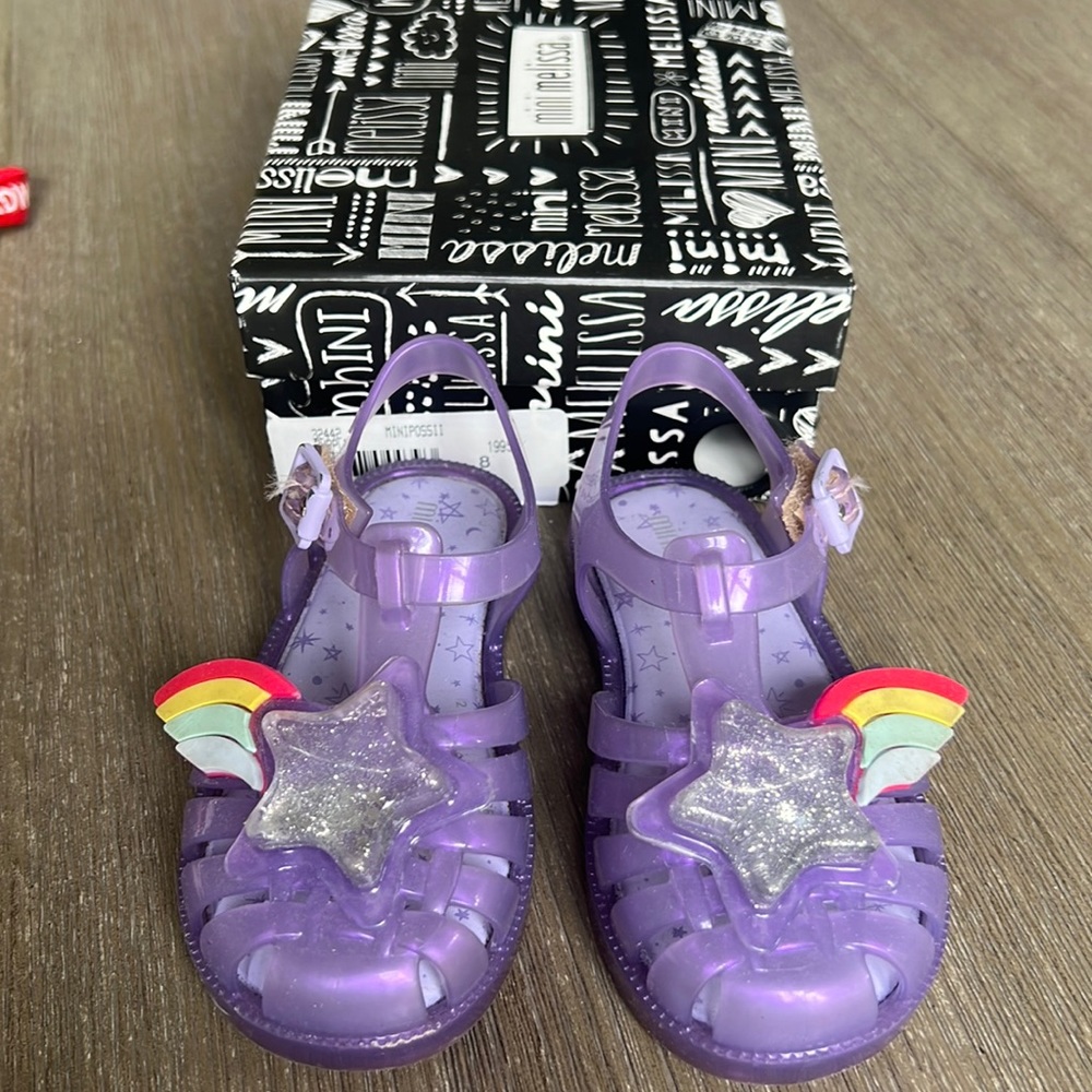 Mini Melissa purple jelly sandals, toddler size 8